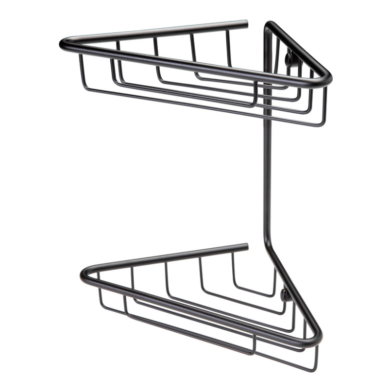 Opulent Mia 2-Tier Corner Shower Caddy - Black (OBC105490)