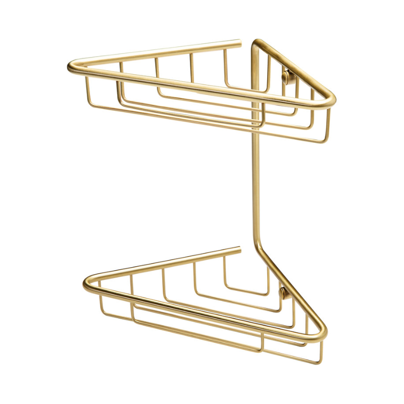 Opulent Mia 2-Tier Corner Shower Caddy - Brushed Brass (OBC105487)