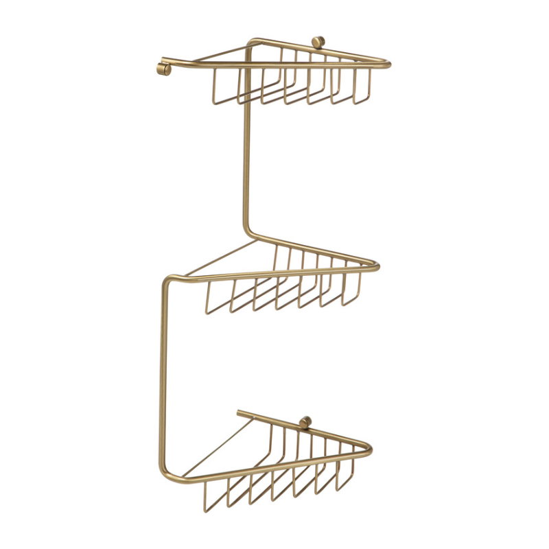 Opulent Mia 3-Tier Corner Shower Caddy - Brushed Brass (OBC105488)