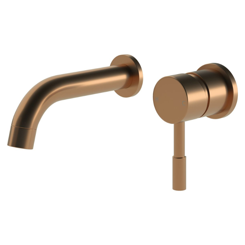 Opulent Narva 155mm Wall Mounted Basin Mixer - Brushed Bronze (OBC108988)