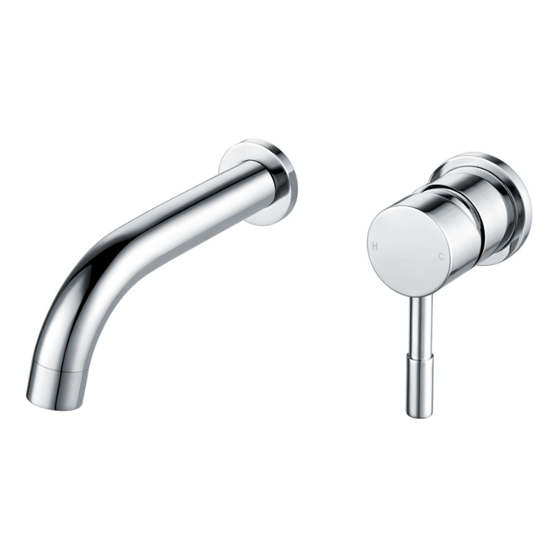Opulent Narva 155mm Wall Mounted Basin Mixer - Chrome (OBC108984)