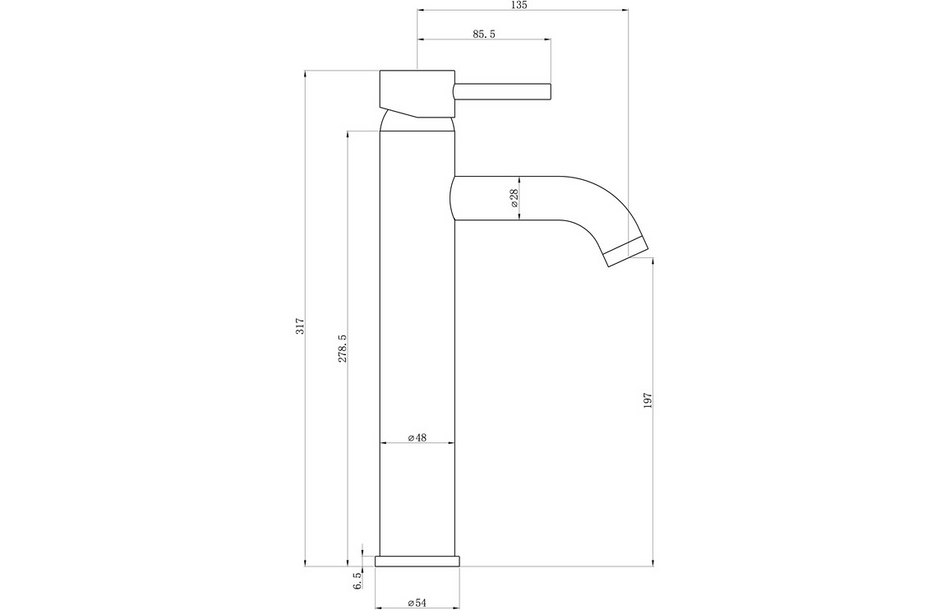 Opulent Narva Tall Basin Mixer - Brushed Bronze (OBC108989)