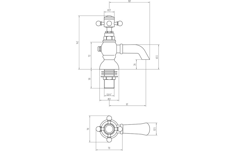 Opulent Nevada Bath Pillar Taps - Chrome (OBC105598)