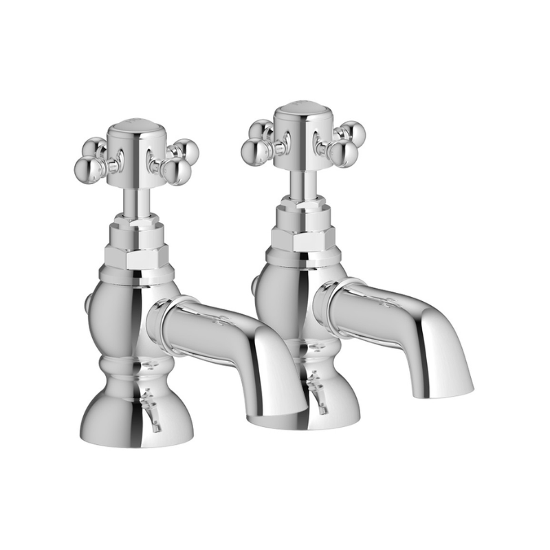 Opulent Nevada Bath Pillar Taps - Chrome (OBC105598)
