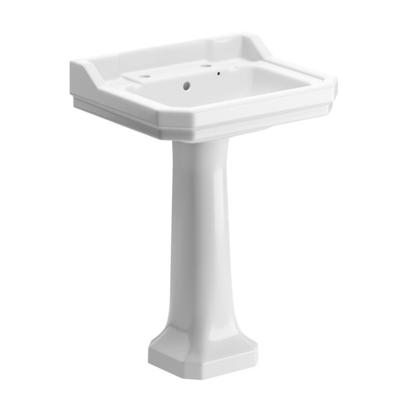 Opulent Normandy 600x500mm Two Tap Hole Basin and Full Pedestal (OBC1820)