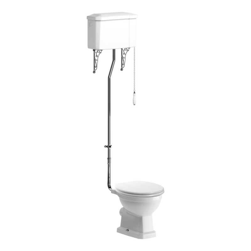 Opulent Normandy High Level WC and Satin White Wood Effect Seat (OBC1907)