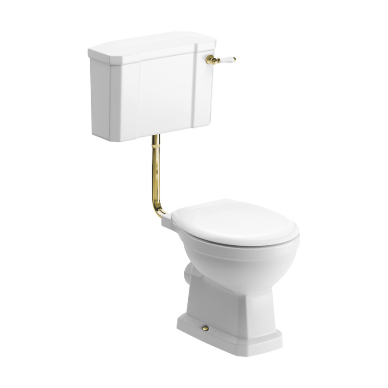 Opulent Normandy Low Level WC and Soft Close Seat with Brushed Brass Finishes (OBC106872)