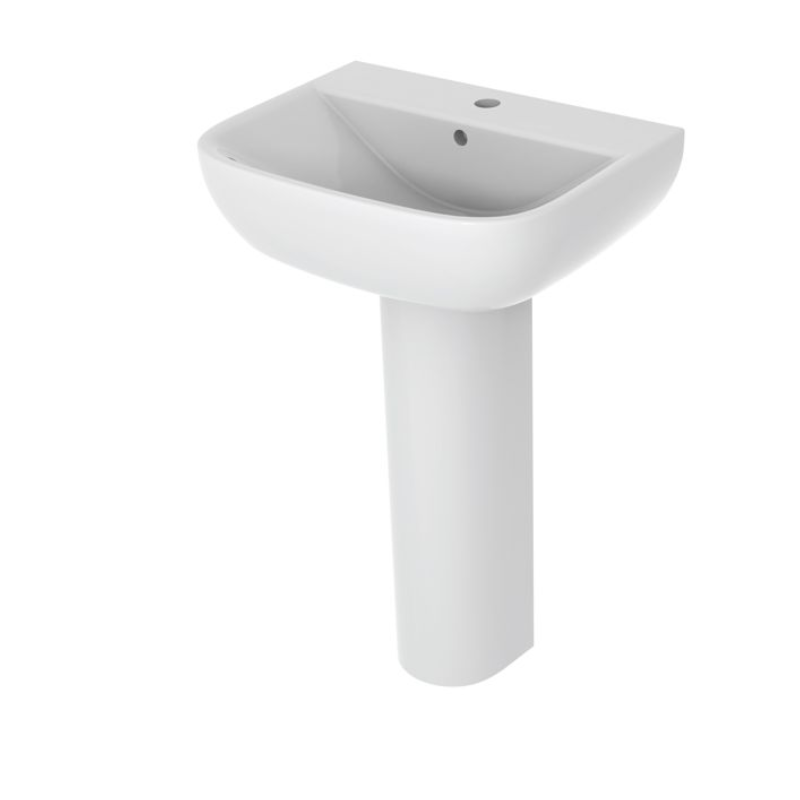 Opulent One Tap Hole Basin and Full Pedestal (OBC108877)