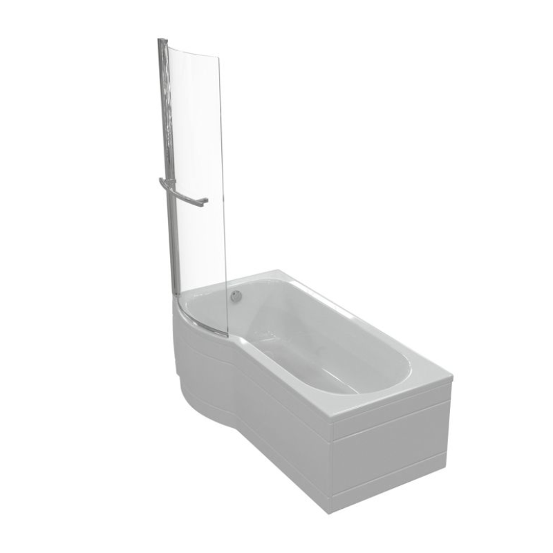 Opulent P-Shape 1700x700-850x410mm Shower Bath, Panel and Screen - Left Hand (OBC2956)