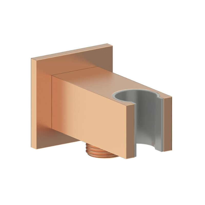 Opulent Parker Square Handset Wall Bracket with Wall Outlet - Brushed Bronze (OBC116261)