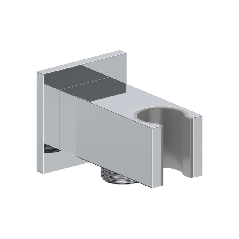 Opulent Parker Square Handset Wall Bracket with Wall Outlet - Chrome (OBC116258)