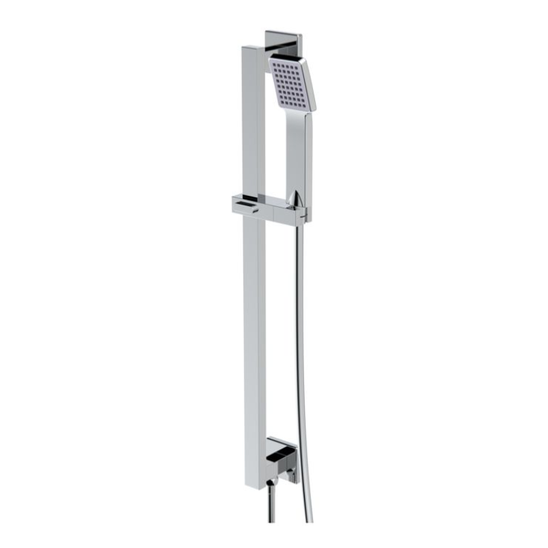 Opulent Parker Square Riser Rail Kit with Elbow and Handset - Chrome (OBC111575)