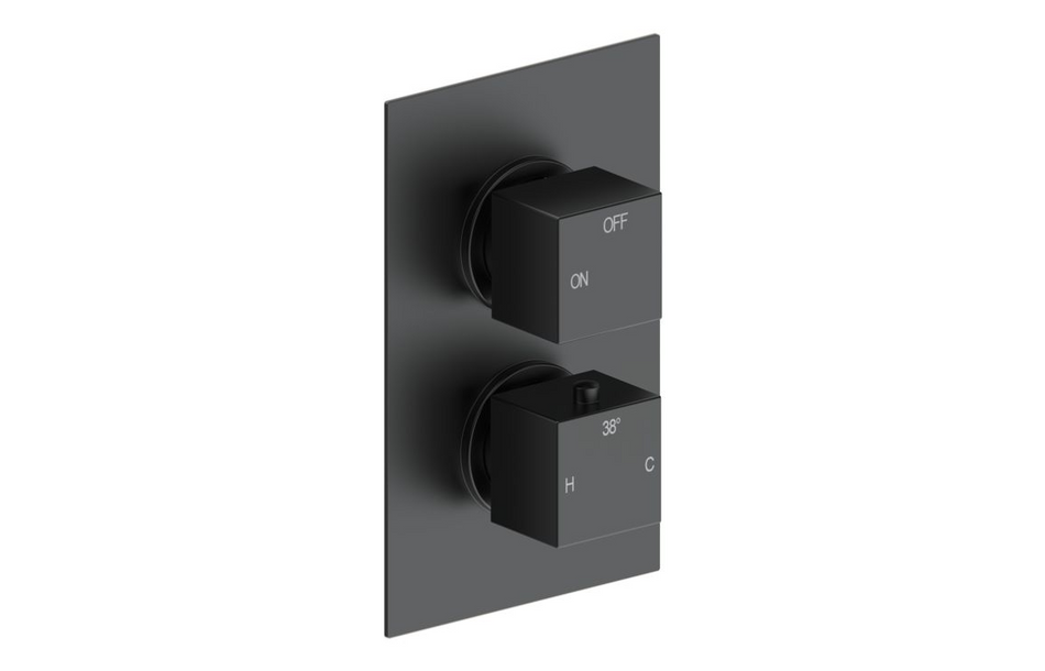 Opulent Parker Square Shower Valve and Kit Pack 1 - Matt Black (OBC111592)