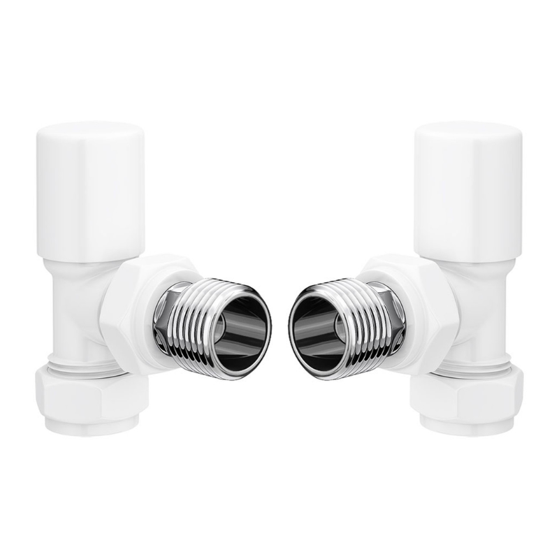 Opulent Patterned White Radiator Valves - Angled (OBC104988)