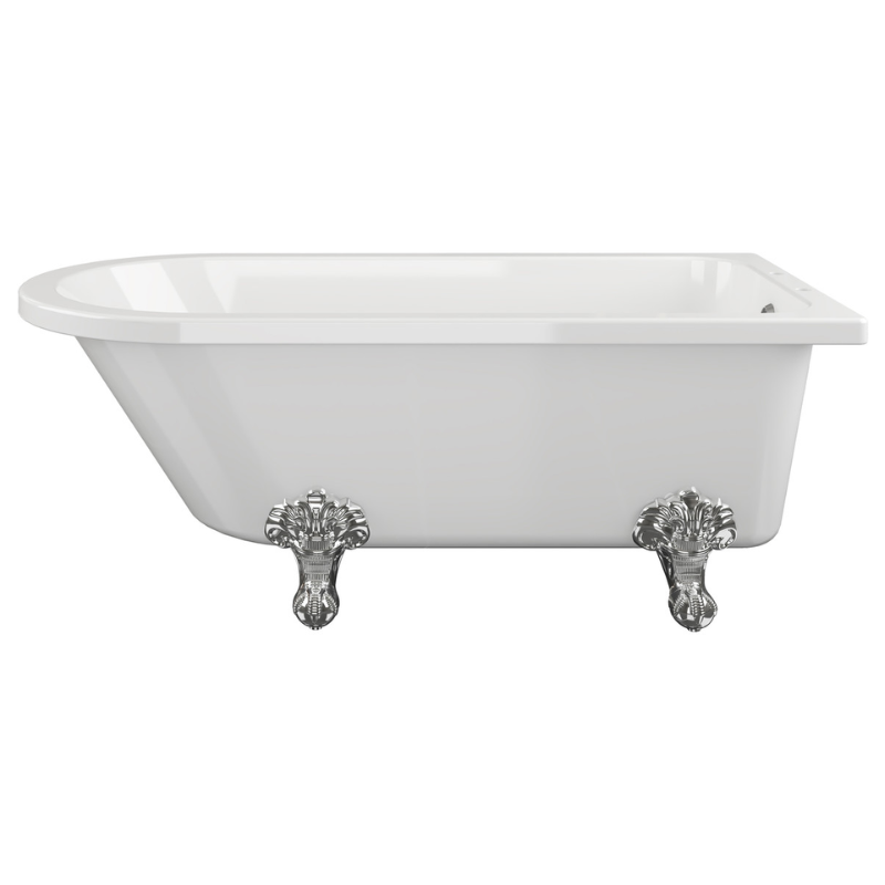 Opulent Perry Freestanding 1500x750x650mm Two Tap Hole Corner Bath with Feet (OBC102821)