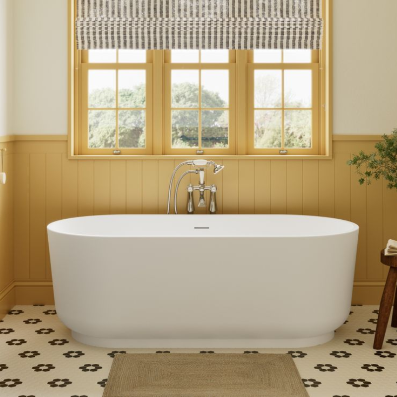 Opulent Perry Freestanding 1685x804mm Bath - Matt White (OBC116169)