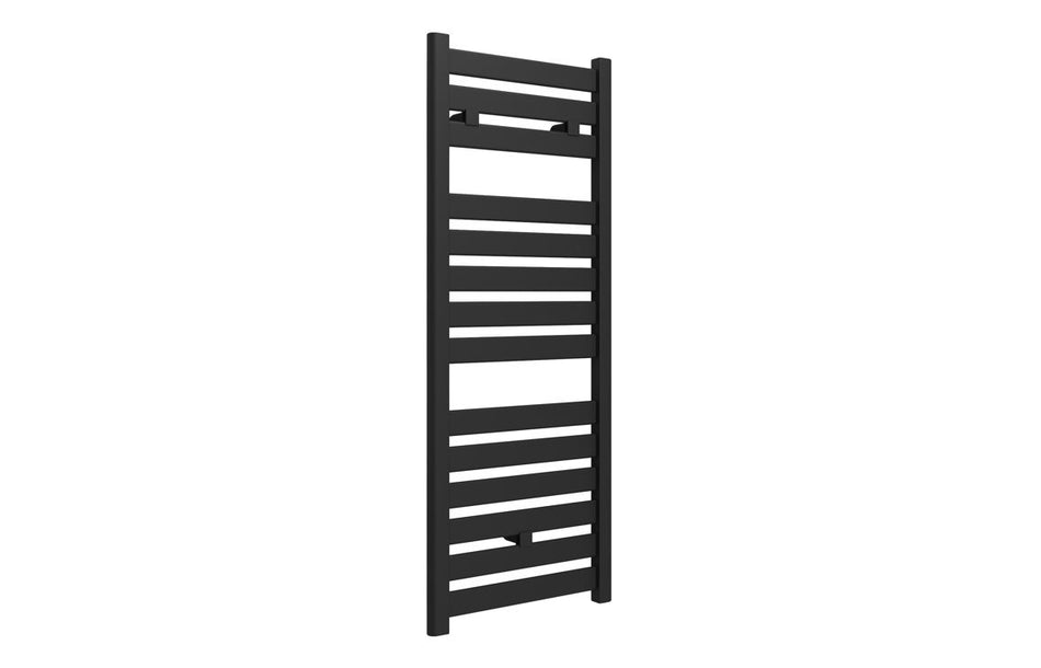 Opulent Quadris Straight Ladder Radiator (500x1150x30mm) - Matt Black (OBC117219)