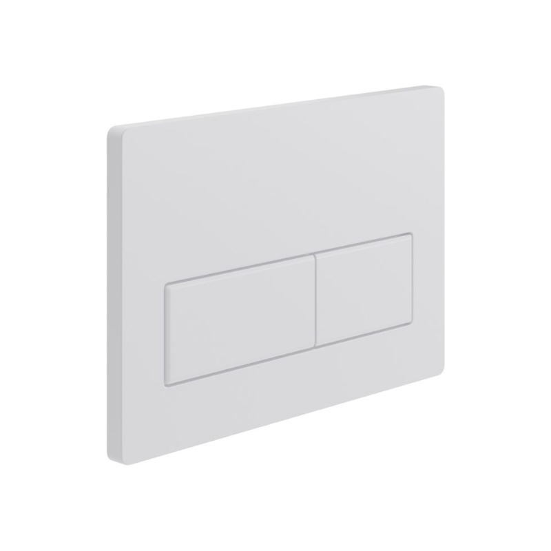 Opulent Rectangle Push Button Flushplate - White (OBC109025)
