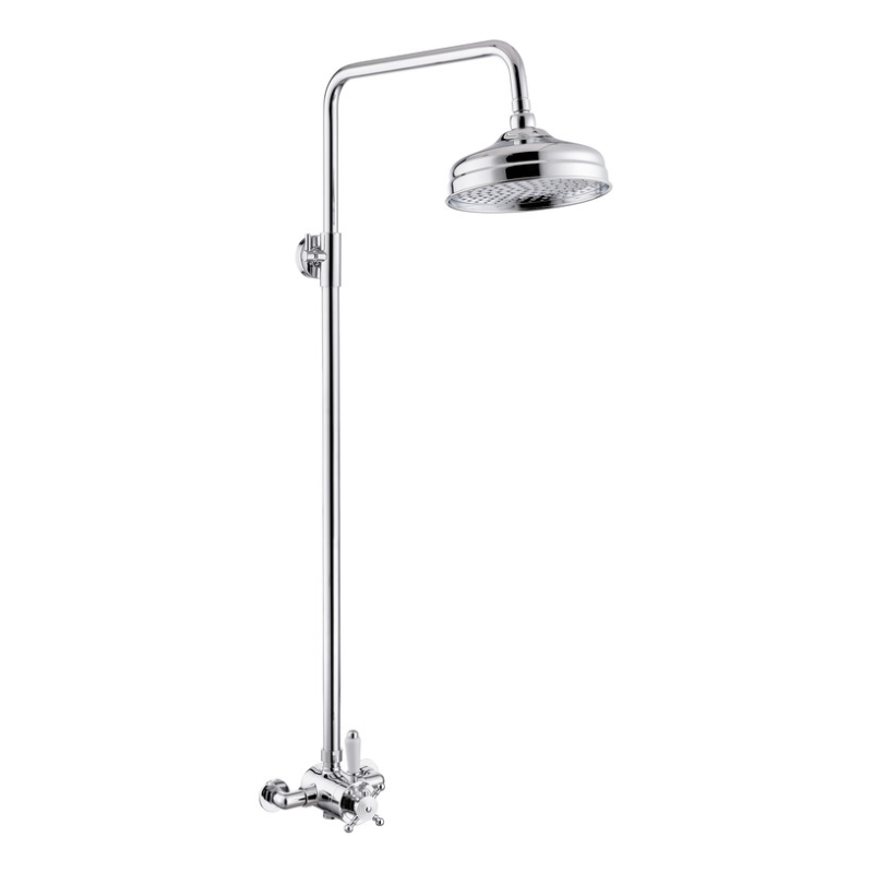 Opulent Rosefield Concentric Single Outlet Shower Valve and Overhead Kit Pack 2 - Chrome (OBC105834)