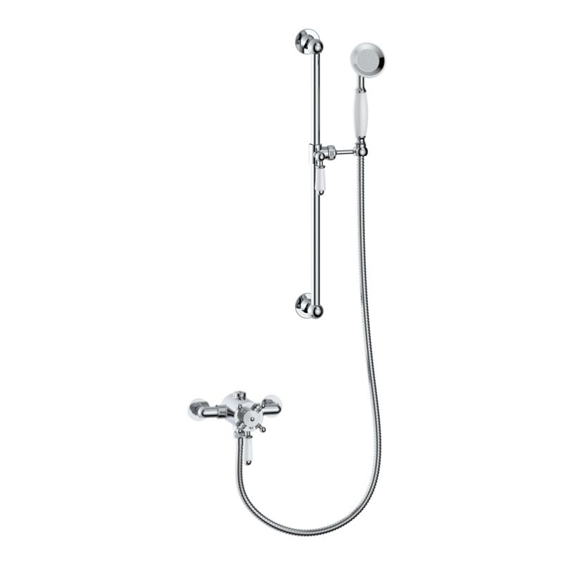 Opulent Rosefield Concentric Single Outlet Shower Valve and Riser Kit Pack 1 - Chrome (OBC105833)