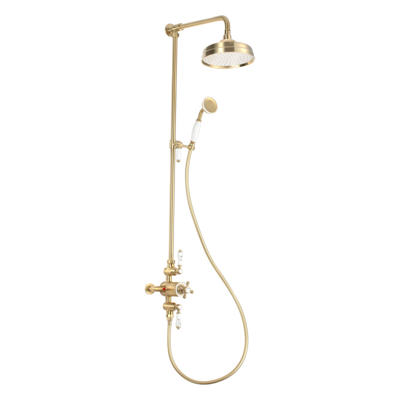 Opulent Rosefield Thermostatic Shower Kit - Brushed Brass (OBC106787)