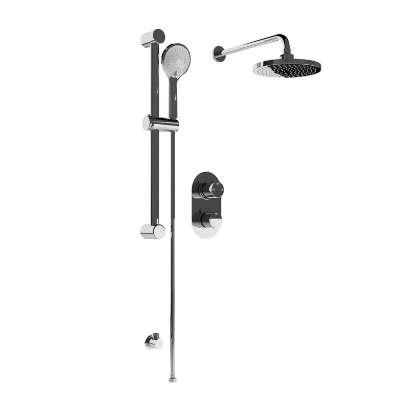 Opulent Round Concealed Valve Head and Arm Shower Pack - Chrome (OBC108085)