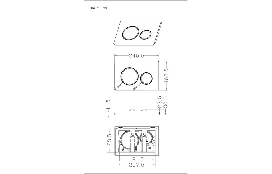 Opulent Round Push Button Flushplate - White (OBC109019)
