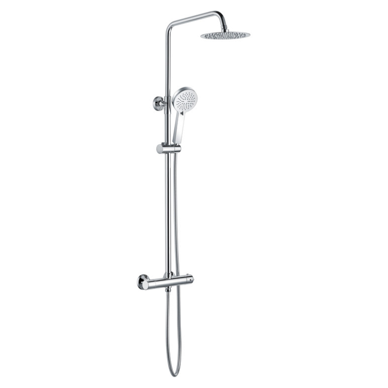 Opulent Round Thermostatic Bar Mixer with Riser Kit - Chrome (OBC111605)