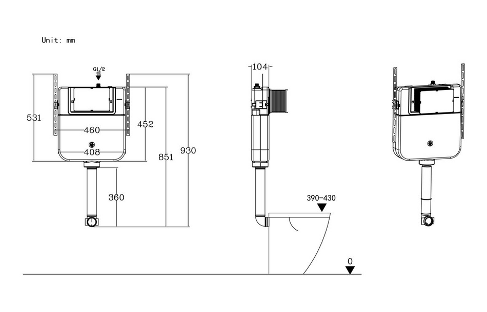 Opulent Slim Concealed Cistern (OBC109017)
