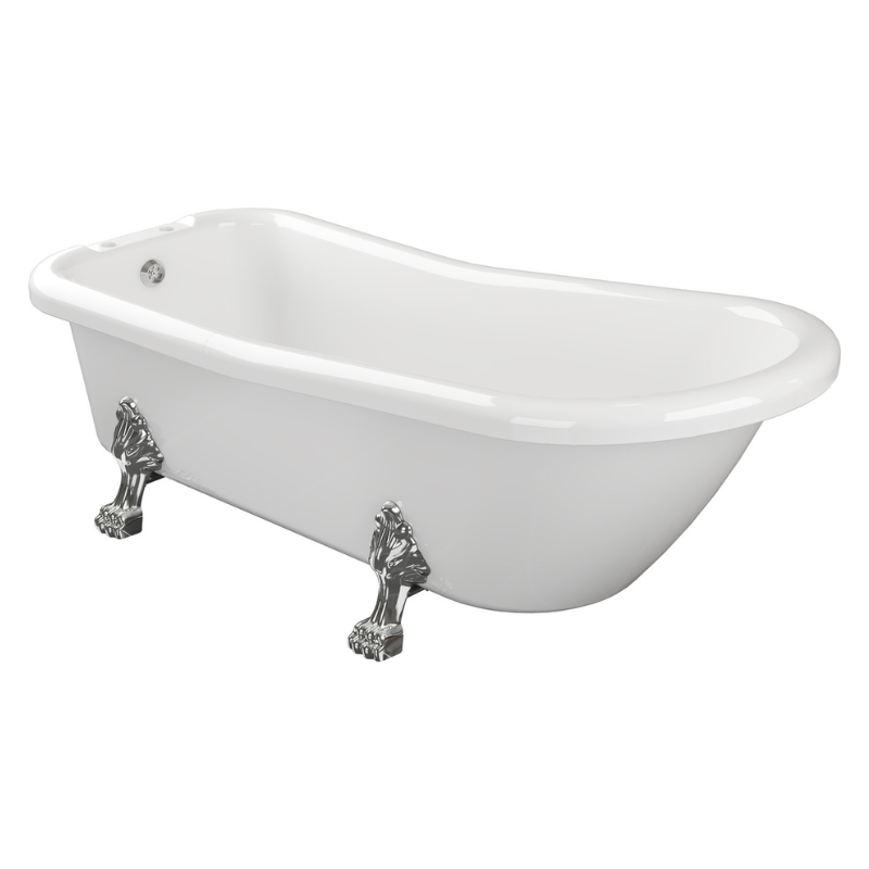 Opulent Spears Freestanding 1530x670x760mm Two Tap Hole Bath with Feet (OBC102811)