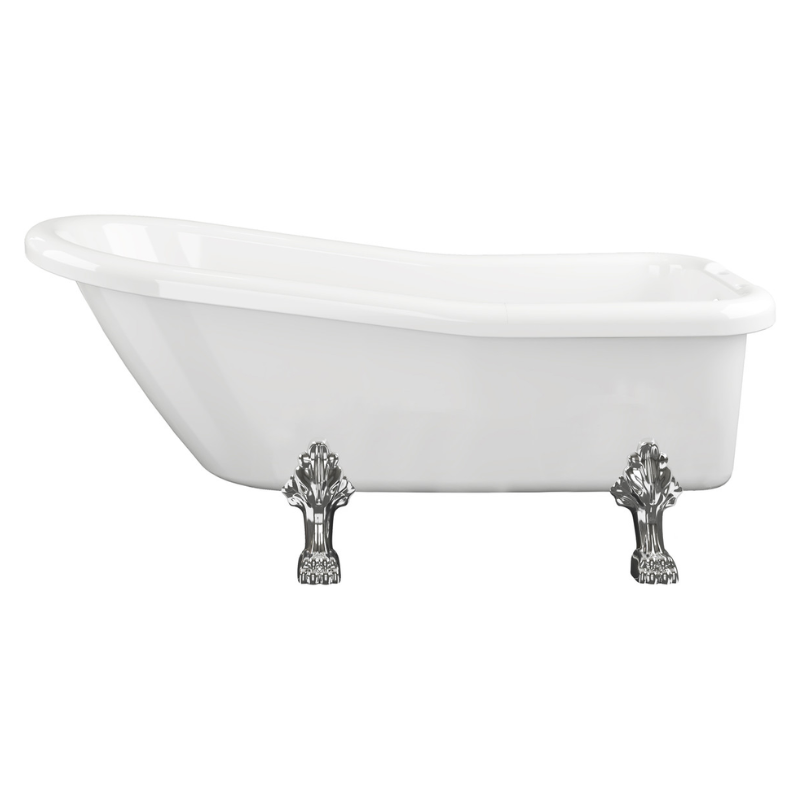 Opulent Spears Freestanding 1530x670x760mm Two Tap Hole Bath with Feet (OBC102811)