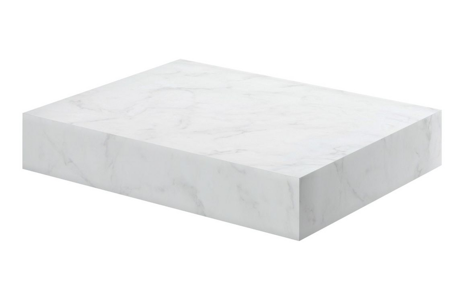 Opulent Stutely 600mm Wall Hung Basin Shelf - White Marble (OBC106968)
