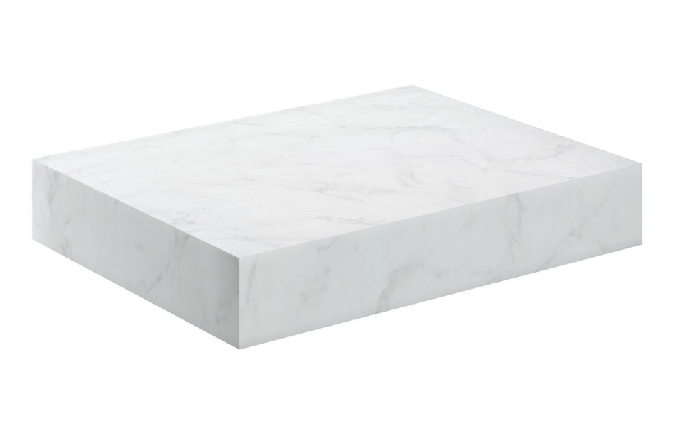 Opulent Stutely 600mm Wall Hung Basin Shelf - White Marble (OBC106968)