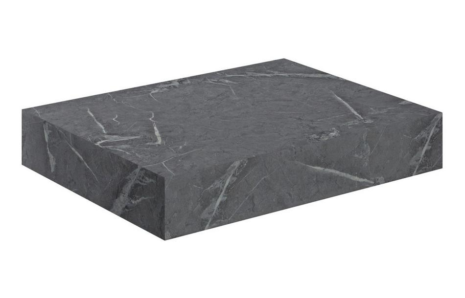 Opulent Stutely 600mm Wall Hung Grey Marble Basin Shelf and Chrome Bottle Trap (OBC106943)