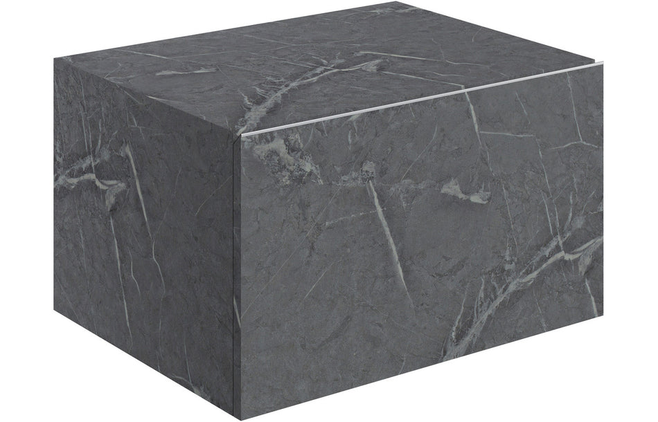 Opulent Stutely 600mm Wall Hung Storage Drawer - Grey Marble (OBC106951)