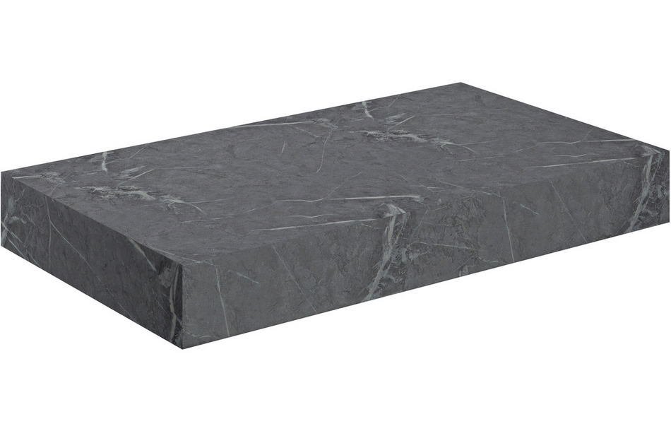 Opulent Stutely 800mm Wall Hung Grey Marble Basin Shelf and Chrome Bottle Trap (OBC106947)