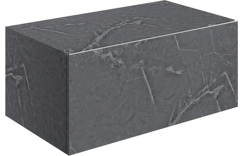 Opulent Stutely 800mm Wall Hung Storage Drawer - Grey Marble (OBC106952)