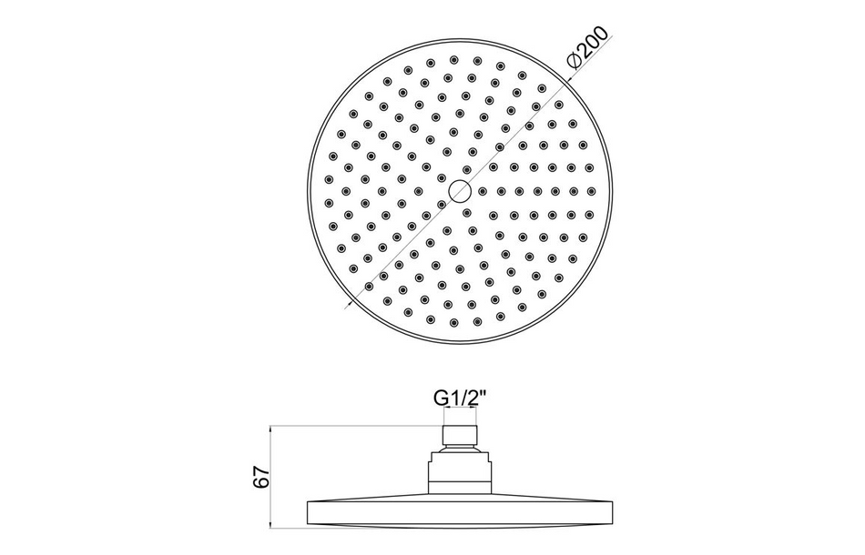 Opulent Sully 200mm Round Showerhead - Chrome (OBC105858)