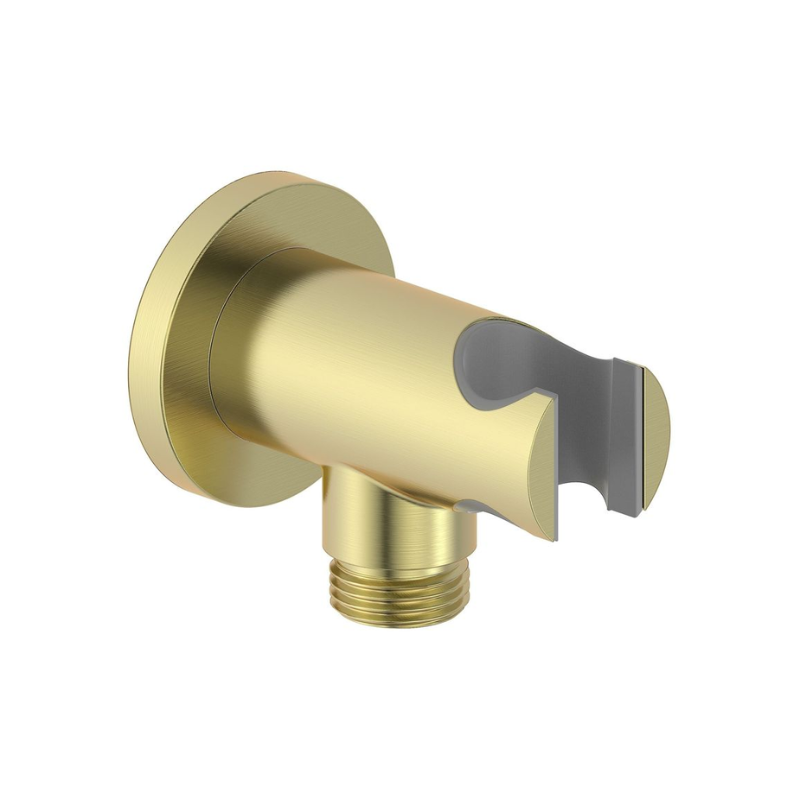 Opulent Sully Round Handset Wall Bracket with Wall Outlet - Brushed Brass (OBC116242)