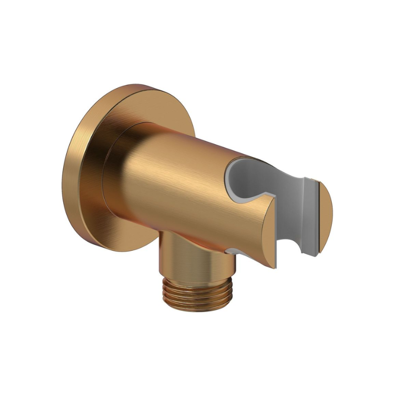 Opulent Sully Round Handset Wall Bracket with Wall Outlet - Brushed Bronze (OBC116243)