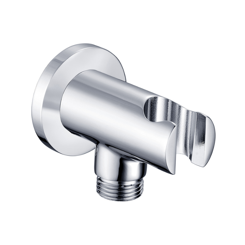 Opulent Sully Round Handset Wall Bracket with Wall Outlet - Chrome (OBC105874)