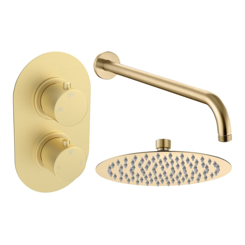 Opulent Sully Round Shower Valve and Kit Pack 1 - Brushed Brass (OBC111581)