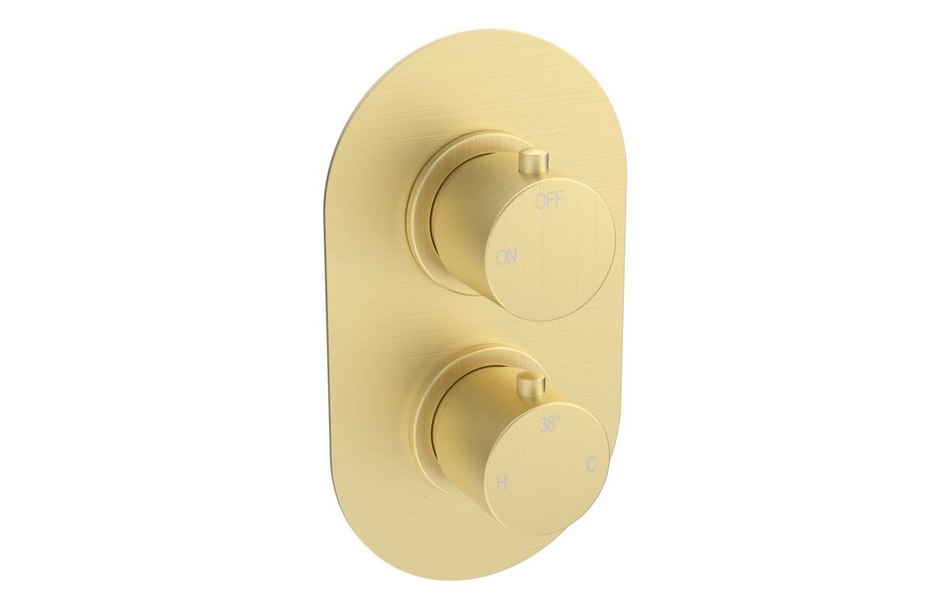 Opulent Sully Round Shower Valve and Kit Pack 2 - Brushed Brass (OBC111585)