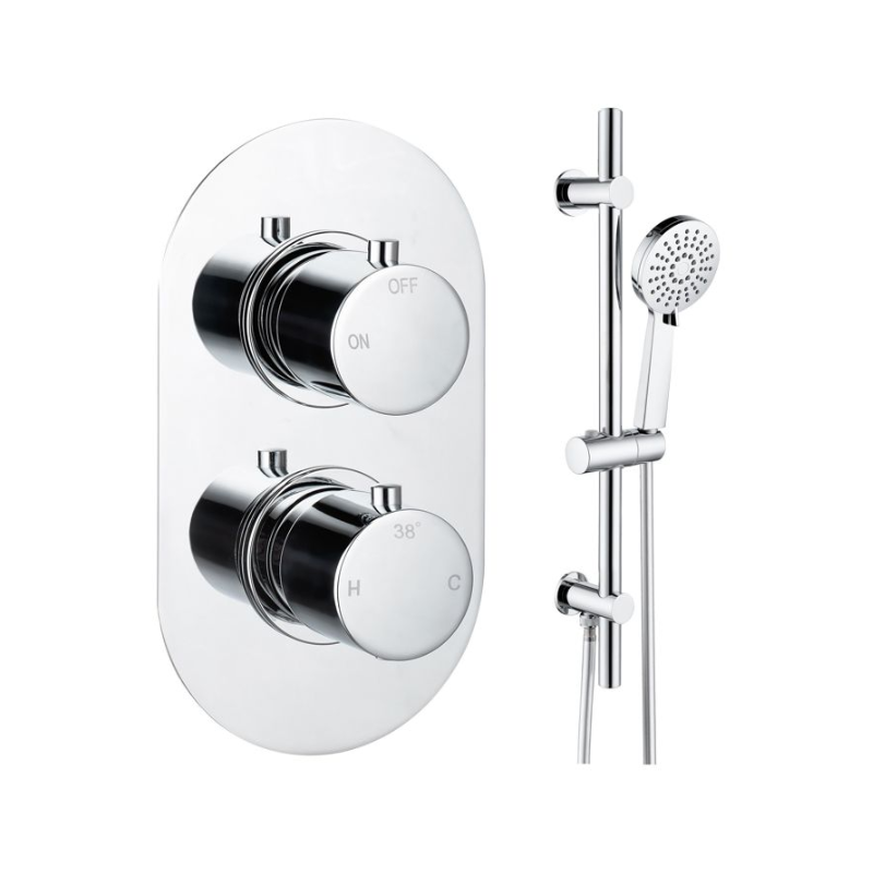 Opulent Sully Round Shower Valve and Kit Pack 2 - Chrome (OBC111583)