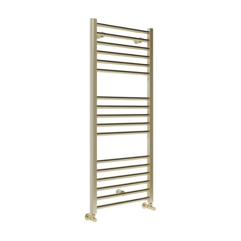 Opulent Sunne Straight Ladder Radiator - 500x1200x30mm - Brushed Brass (OBC108791)