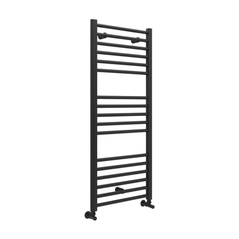 Opulent Sunne Straight Ladder Radiator - 500x1200x30mm - Matt Black (OBC104980)
