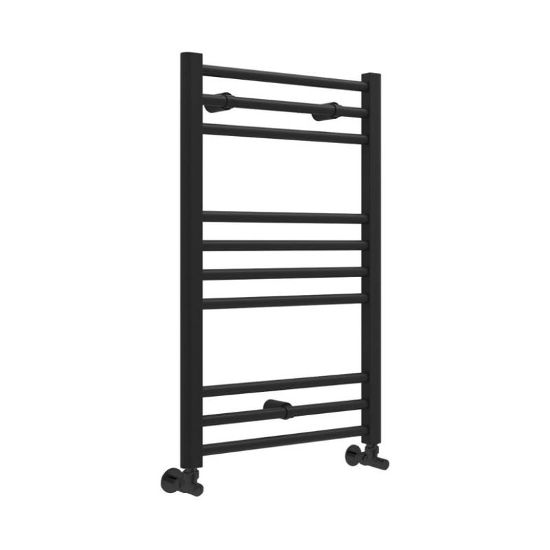 Opulent Sunne Straight Ladder Radiator - 500x800x30mm - Matt Black (OBC104979)