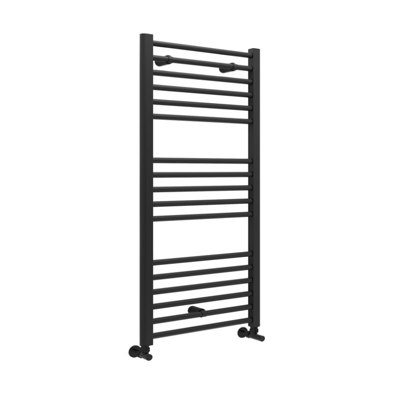 Opulent Sunne Straight Ladder Radiator - 600x1200x30mm - Matt Black (OBC104982)