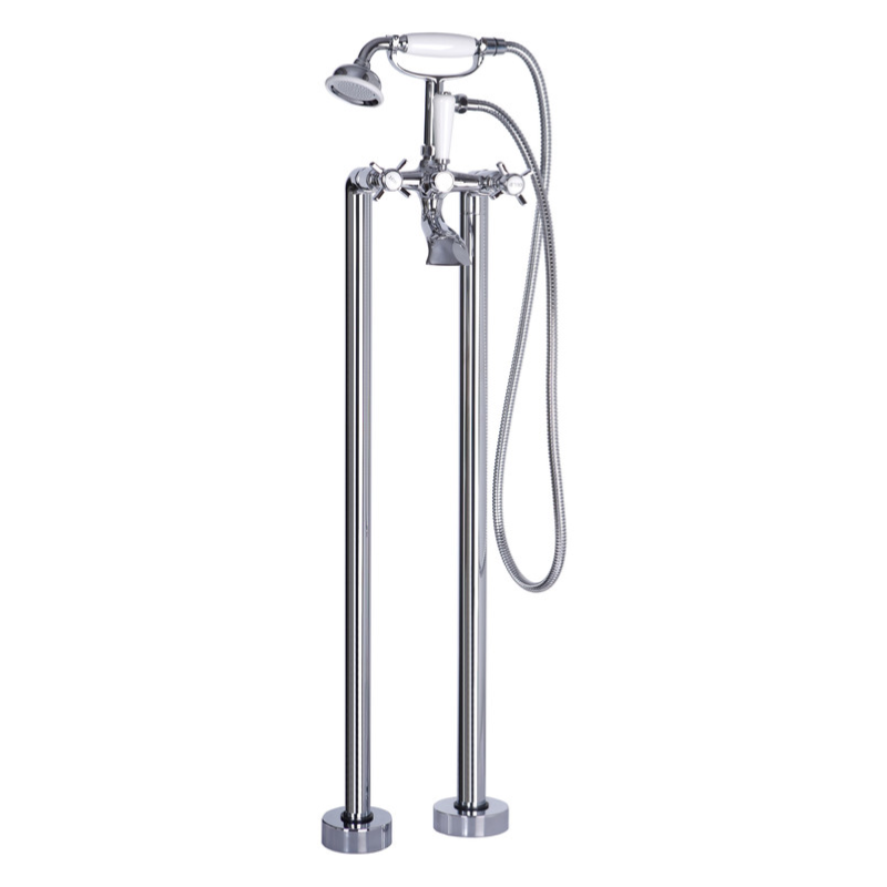 Opulent Sutherland Floor Standing Bath Shower Mixer - Chrome (OBC105734)