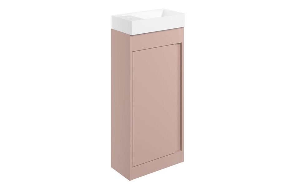 Opulent Tintagel 410mm Floor Standing Unit and Basin - Matt Antique Rose (OBC116045)